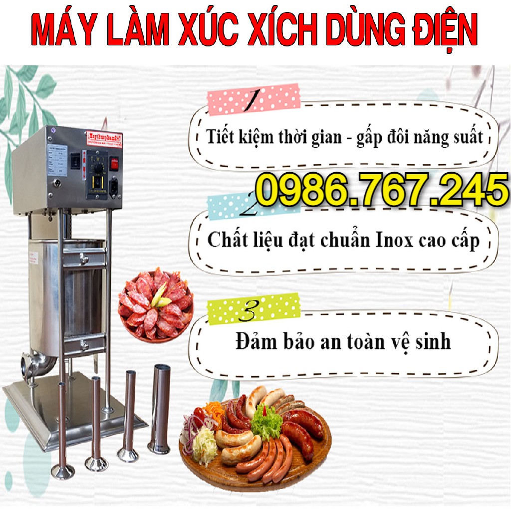 Máy nhồi lòng, đùn lạp xưởng xúc xích loại 15L siêu bền chạy điện gia đình