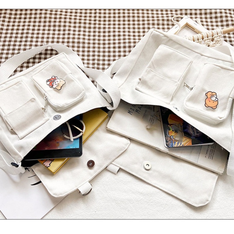 Túi Đeo Chéo Vai Bằng Vải Canvas Thời Trang Sành Điệu Cho Nữ