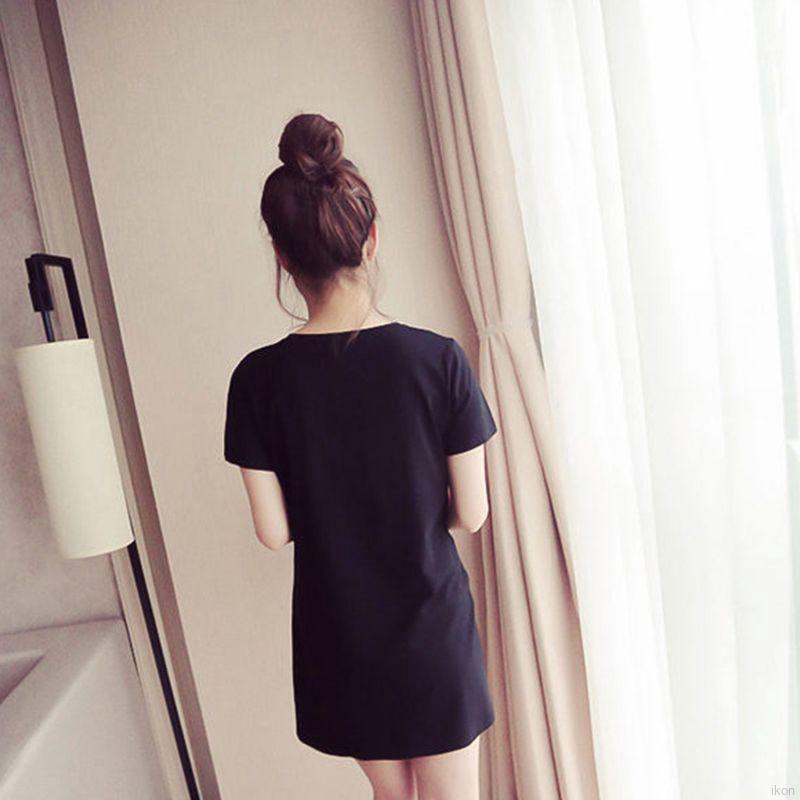 Đầm thun tay ngắn dáng ôm có in chữ cho nữ đầm hoa váy hoa nhí