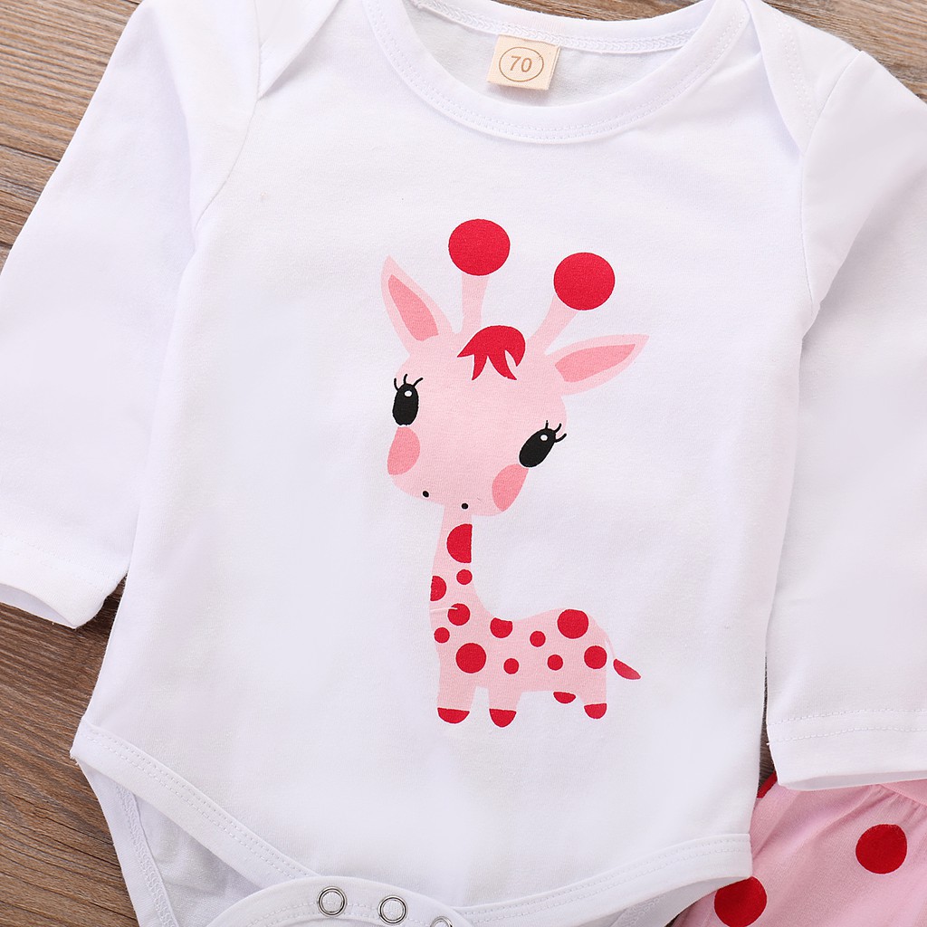 Bộ Áo Liền Quần + Quần Dài + Mũ Mikrdoo In Họa Tiết Động Vật Đáng Yêu Cho Bé Gái