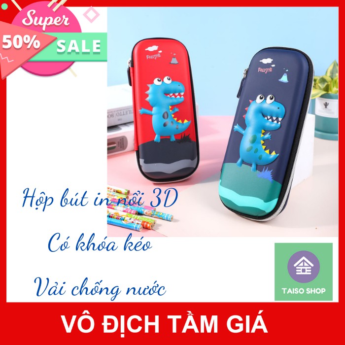 [HÀNG MỚI VỀ] Hộp Bút Khủng Long in nổi 3D dùng đựng bút cho học sinh cấp 1, cấp 2, cấp 3 siêu dể thương