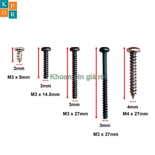 KPGR Ốc vít mạ đen dùng cho vỏ pin và vỏ máy