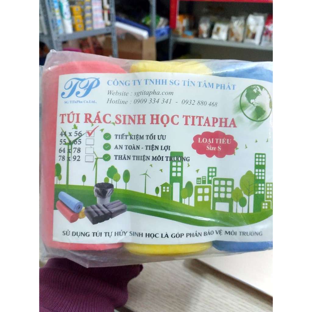 Bịch 1kg- 3 cuộn túi đựng rác sinh học tự hủy cực tiện cho gia đình và văn phòng