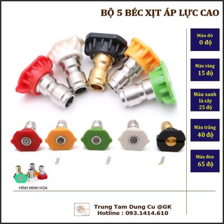 Béc xịt áp lực, bộ 5 béc xịt cao áp máy rửa xe