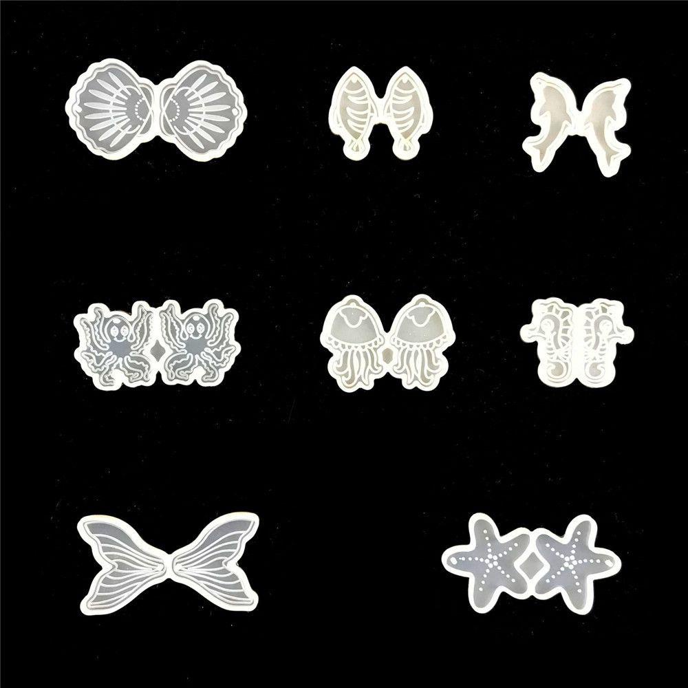 Khuôn Silicone Làm Bông Tai Epoxy UV Hình Sứa Biển DIY