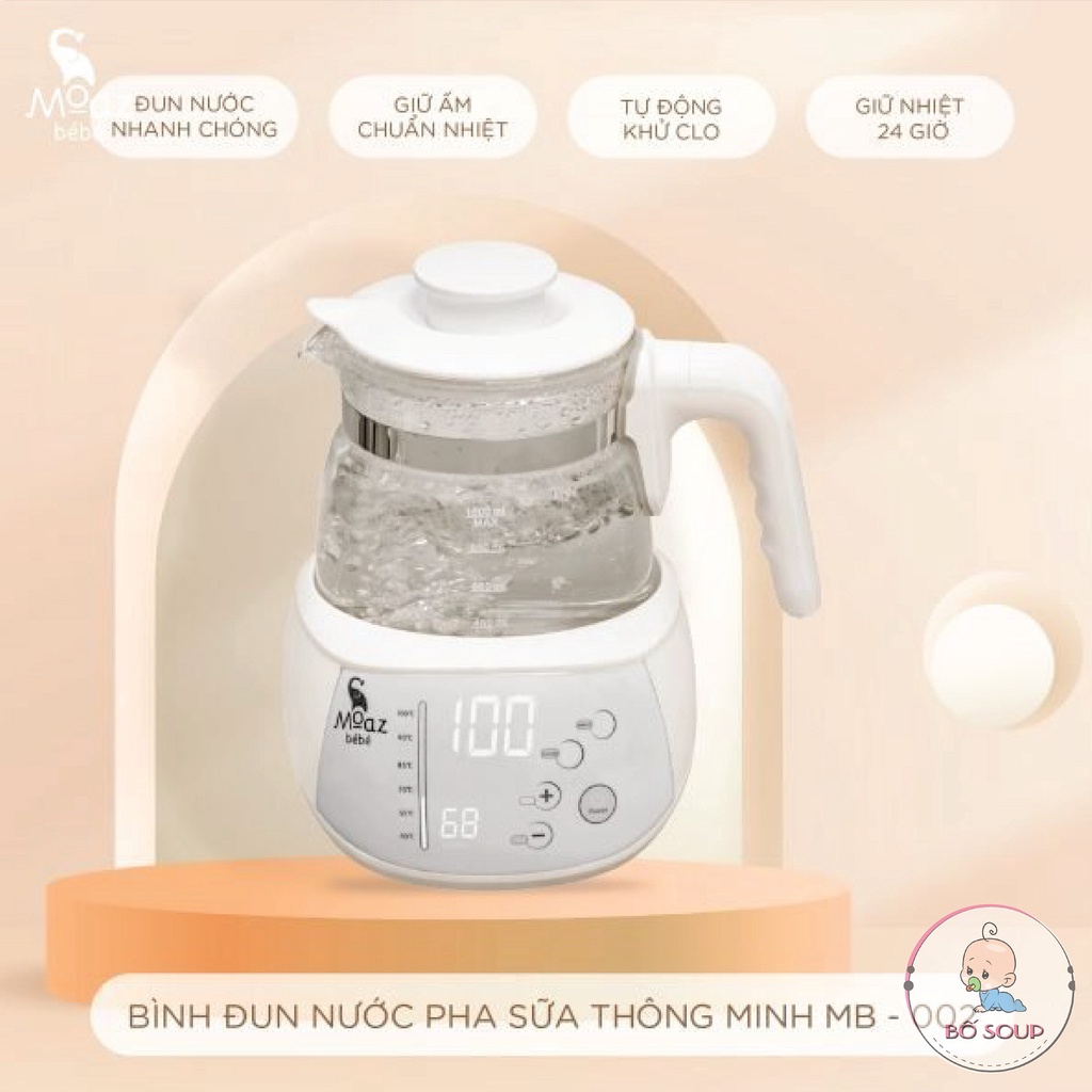 Máy đun nước pha sữa Moaz Bebe duy trì và điều chỉnh được nhiệt độ