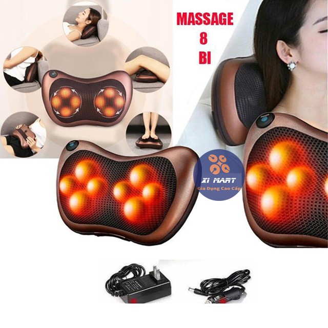 Máy massage hồng ngoại 8 bi cao cấp Nhật Bản - Máy mát xa cổ, lưng , bụng, chân...matxa đa năng - BH 1 đổi 1 - XiMart