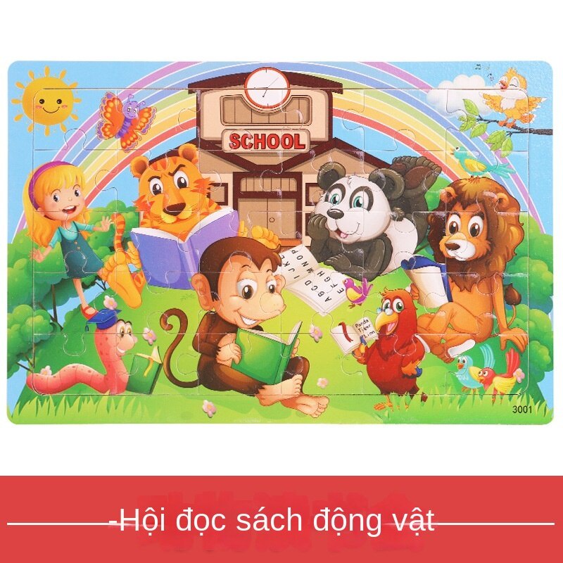 Bộ Xếp Hình Máy Bay Hoạt Hình Bằng Gỗ 30 Miếng Ttd313 câu đố trí tuệ tư duy