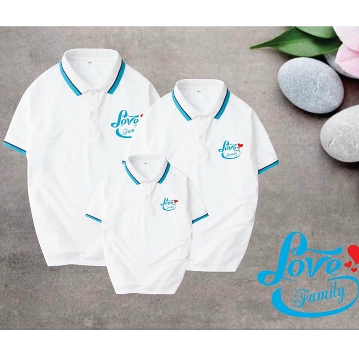 Áo Polo Gia Đình 3 Người . Chất Liệu Poly Thái 4 Chiều Đủ Size Cho Tất Cả Các Thành Viên Từ 8 Đến 100kg.