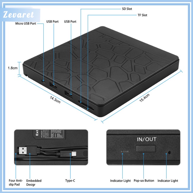 Ổ Đĩa DVD USB 3.0 Type C Tốc Độ Cao Đa Năng