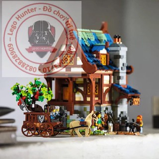 King 99909 Medieval blacksmith 21325 bộ đồ chơi lắp ráp mô hình lò rèn vũ khí thời trung cổ 2164 chi tiết