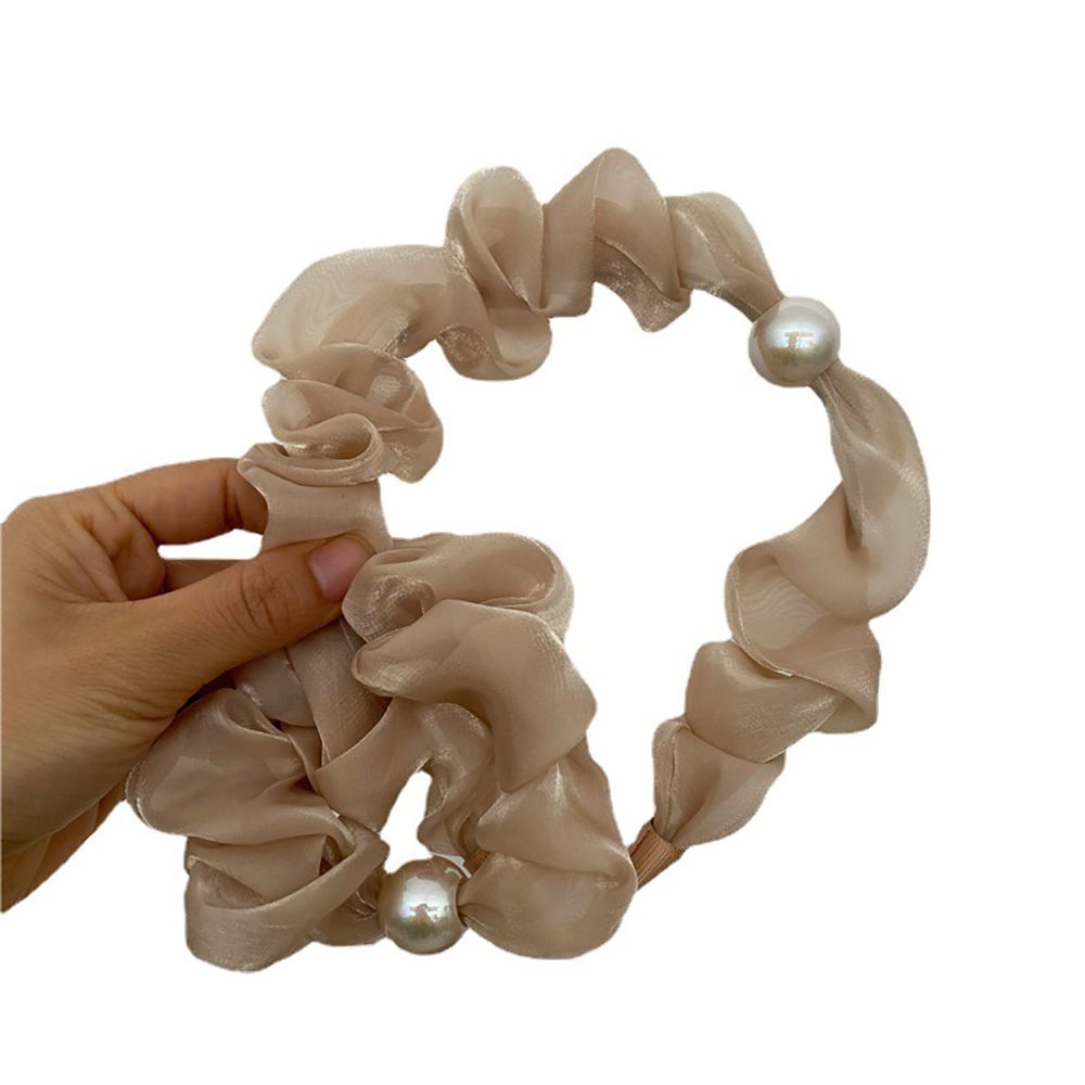 Dây buộc tóc vải đính ngọc trai nhiều màu sắc phong cách Hàn Quốc dễ thương