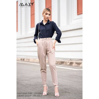 Áo sơ mi nữ tay dài công sở navy basic shirt Maxy Workshop