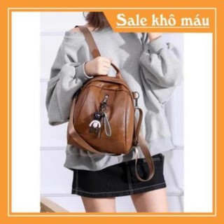 👜 ảnh thật - freeship 👜 balô nữ, balo da mềm tặng kèm gấu dễ thương phong cách