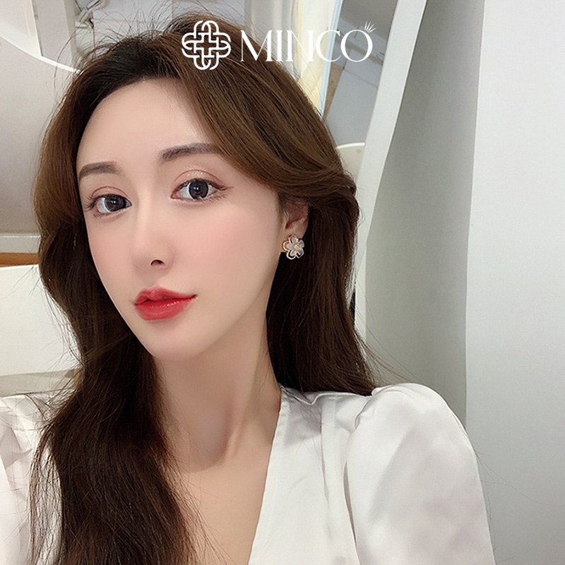 Bông tai nữ Minco Accessories thiết kế hoa sang chảnh phụ kiện trang sức xinh BT16