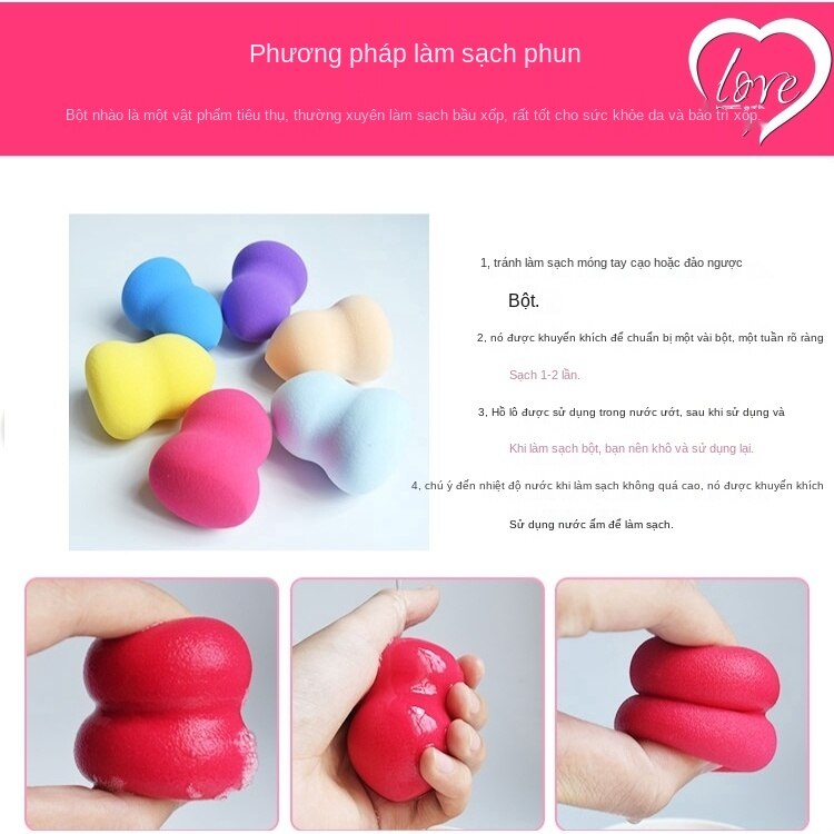 Mút Trang Điểm Hình Quả Trứng 12 Màu Tùy Chọn