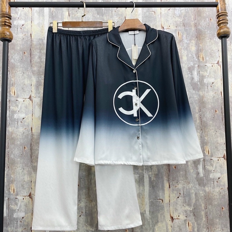 PIJAMA LỤA XƯỚC TAY DÀI QUẢNG CHÂU CAO CẤP