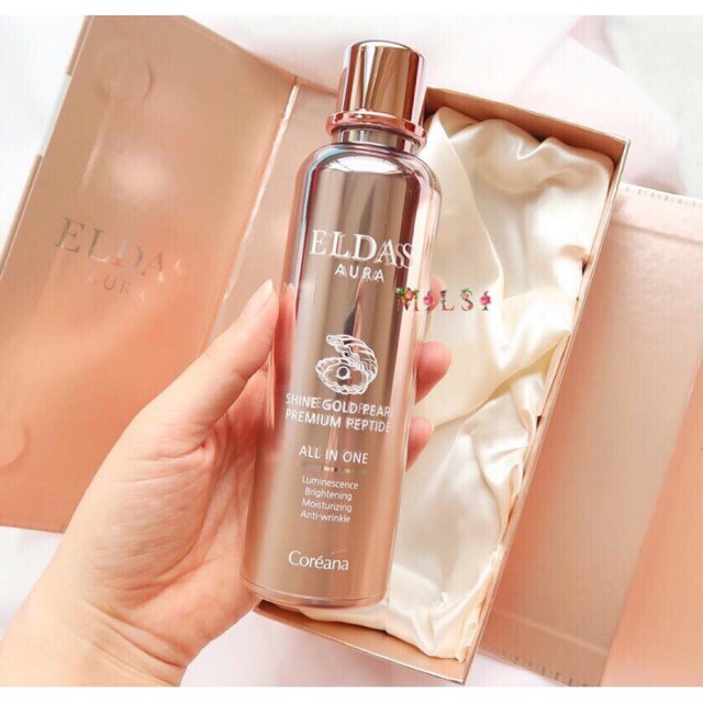 Siêu phẩm dưỡng trắng chống lão hóa tế bào gốc ELDAS AURA SHINE GOLD PEARL PREMIUM PEPTIDE