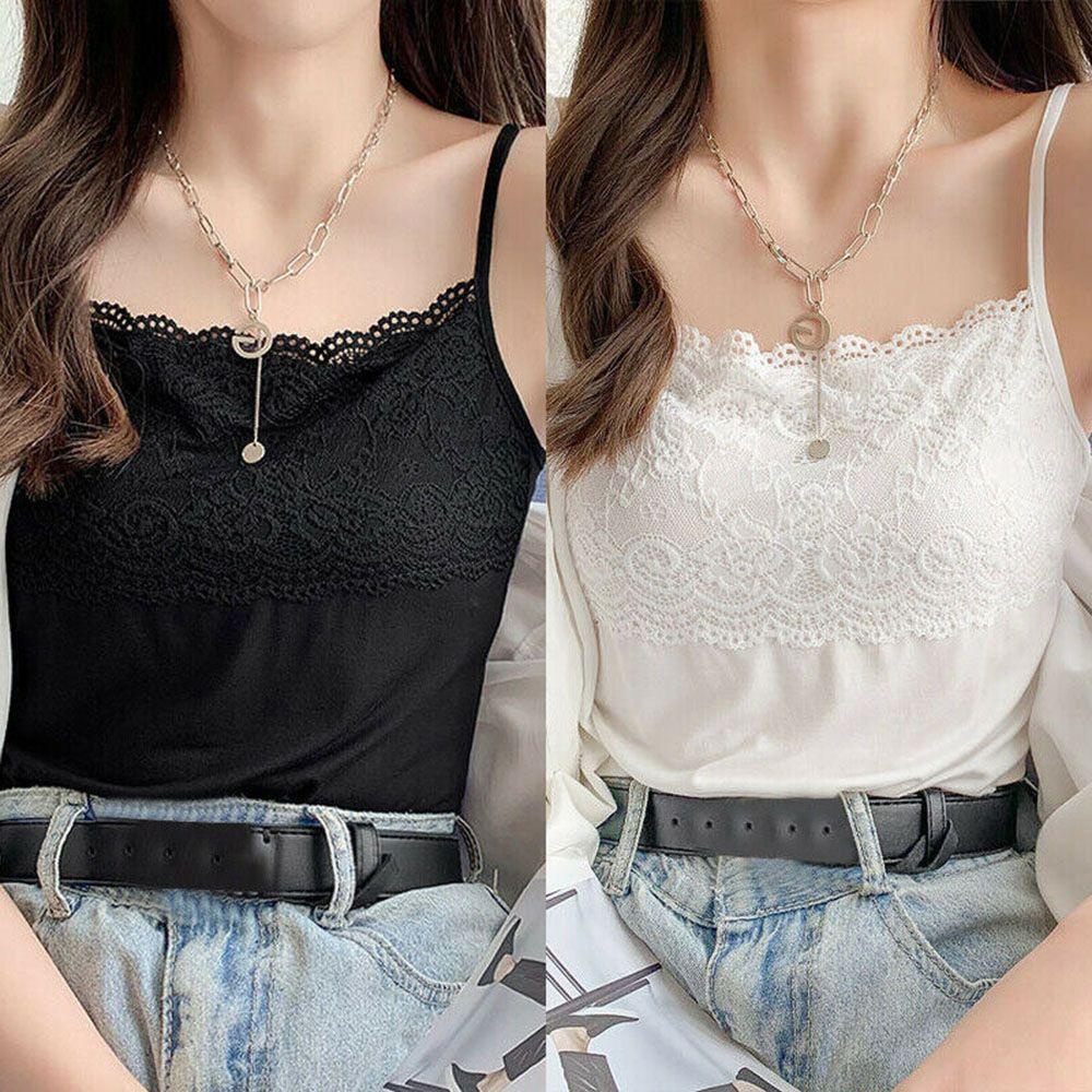 Áo Tank Top Hai Dây Phối Ren Thời Trang