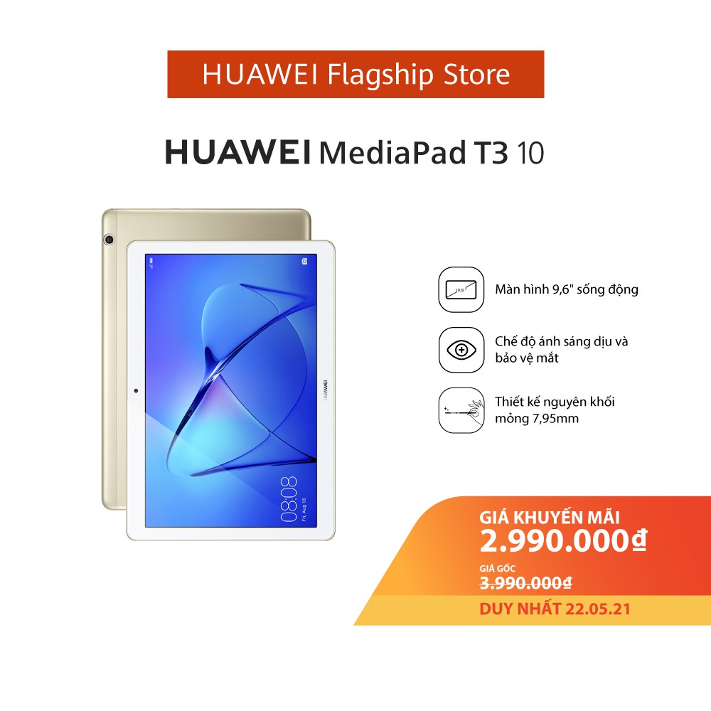 Máy tính bảng Huawei MediaPad T3 10 (2017) | Bộ nhớ trong 16GB/ Ram 2GB | Pin khủng | | BigBuy360 - bigbuy360.vn