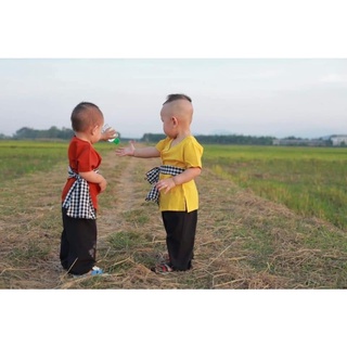 áo bà ba tay ngắn cho bé(kèm khăn rằn)