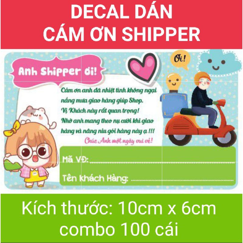 (SIÊU RẺ) combo 100 Tem dán cảm ơn shipper, NHÃN CÁM ƠN SHIPPER-M5