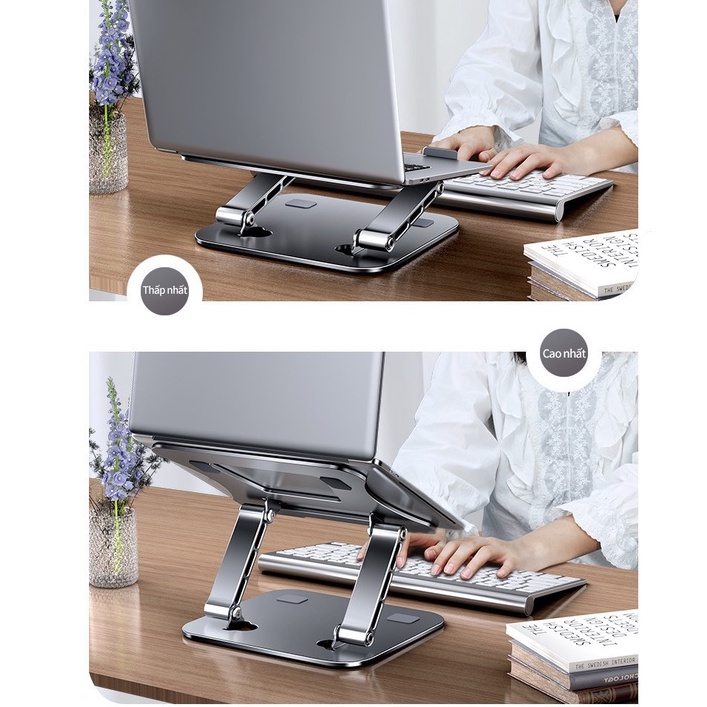 Giá đỡ laptop tablet bằng nhôm Điều chỉnh mọi góc độ Thích hợp cho tất cả các loại laptop - Ipad