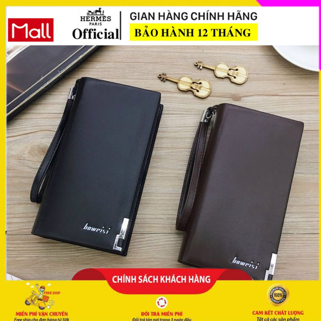 hàng Chính Hãng_Ví nam dài cao cấp boweisi kèm dây đeo tay ảnh thật giá rẻ số 1