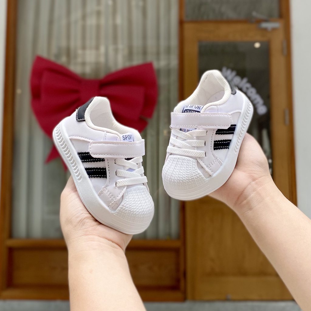Giày thể thao cho bé trai bé gái họa tiết kẻ 2 sọc thời trang 0 đến 3 tuổi