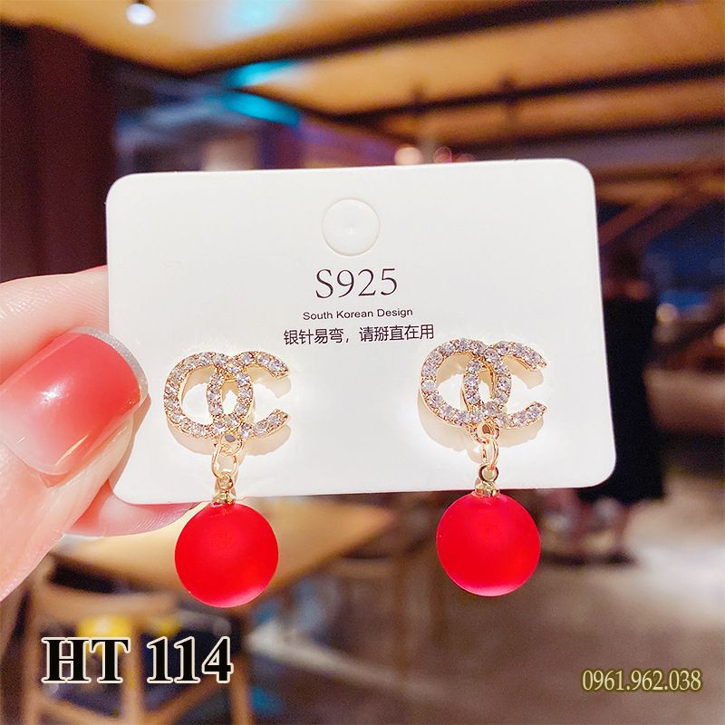 Khuyên tai bông tai nữ Màu Đỏ xinh xắn BT0141 - Kimstore66