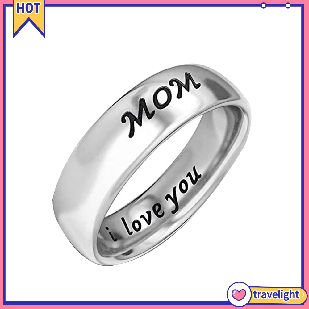 (Travelight) Nhẫn Khắc Chữ I Love You Dùng Làm Quà Tặng Ngày Của Mẹ