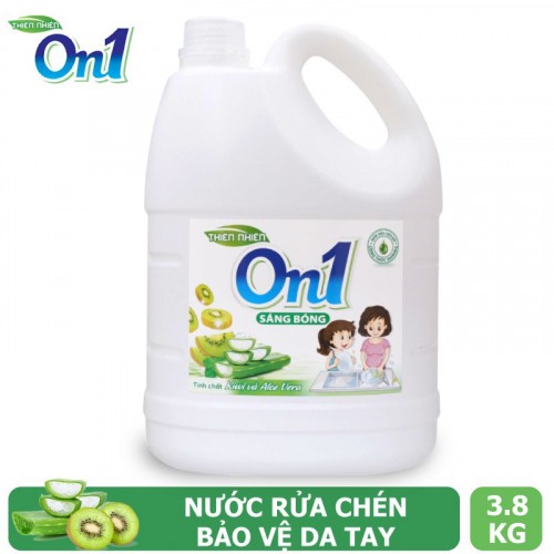 [Freeship HCM] Nước rửa chén Cao Cấp On1 Hương Kiwi & Alovera 3.8kg