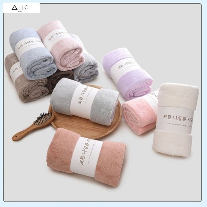 Khăn tắm Hàn Quốc 100% cotton cao cấp kt 1m4x70 siêu dày thấm hút tốt, không đổ lông, không ra màu