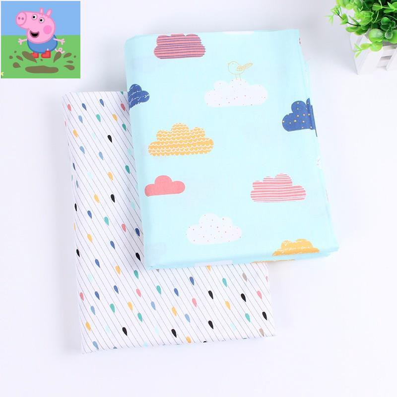 Gói 2 Miếng Vải Cotton 40x50cm May Quần Áo / Gối Cho Bé