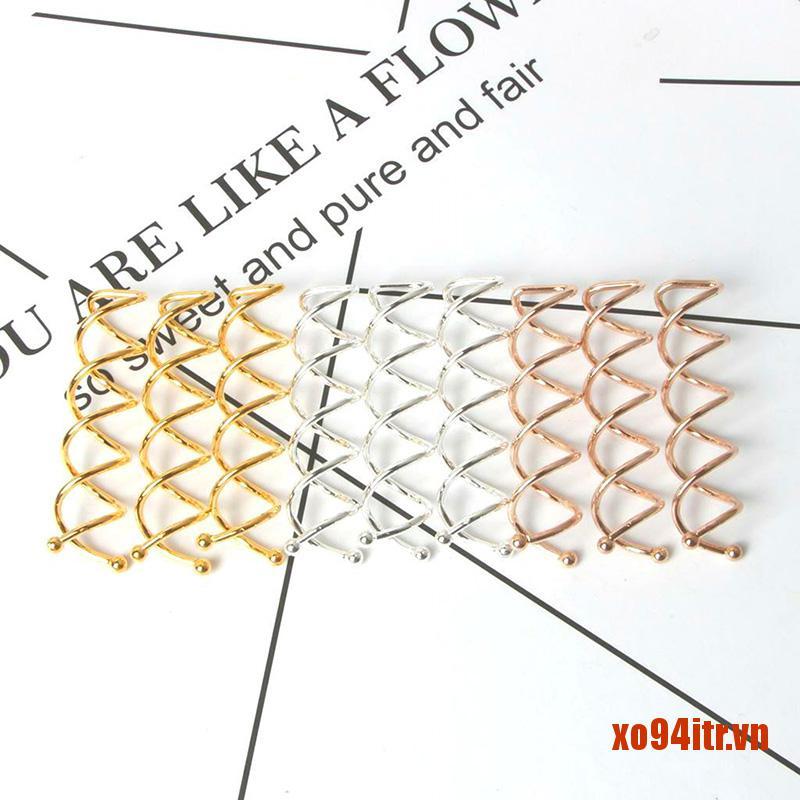 XOITR  10Pcs Gold Silver Color Rose Gold Spiral Spin Screw Clip Twist Barrette Hai