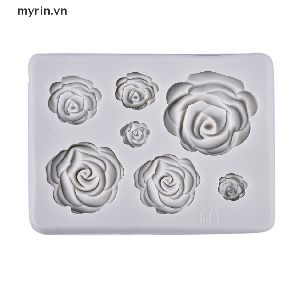 Khuôn Silicon Tạo Hình Hoa Hồng 3D Trang Trí Bánh