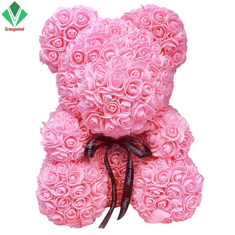 Gấu Bông Hoa Hồng Nhân Tạo Lãng Mạn Dành Cho Nữ Làm Quà Tặng Giáng Sinh/Valentine Năm Mới