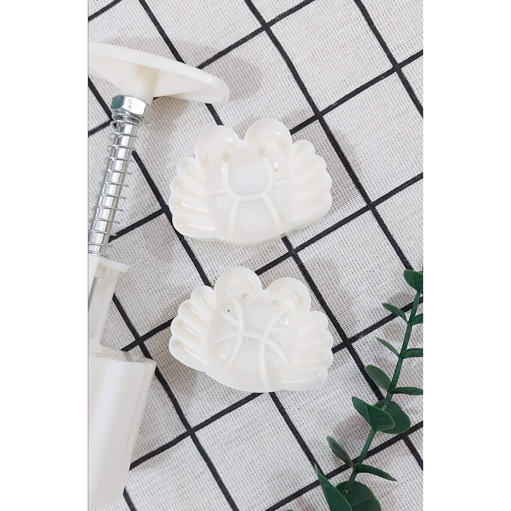 Khuôn trung thu lò xo 2 mặt Cua 50g⚡ HÀNG CAO CẤP ⚡ khuôn nhấn làm bánh mẫu mới