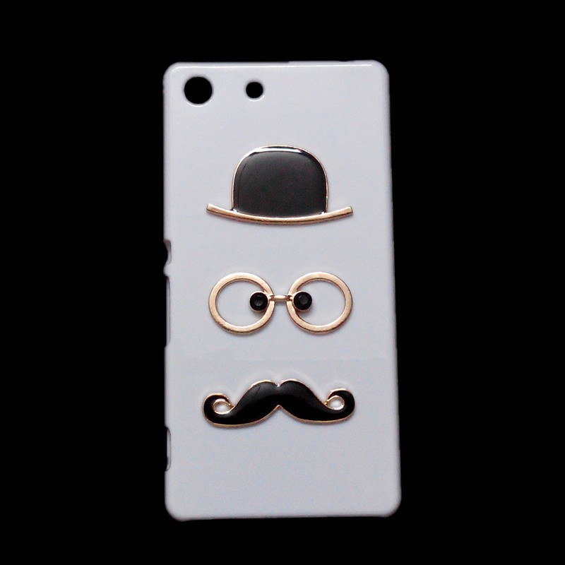 For Sony Xperia C5 C6 M5 X Performance XA Ultra XZ XA1 XA2 L2 Z1 Z2 Z3 Z4 Z5 Premium 3D Cute Hat Eyes Mustache Hard Back Case Cover