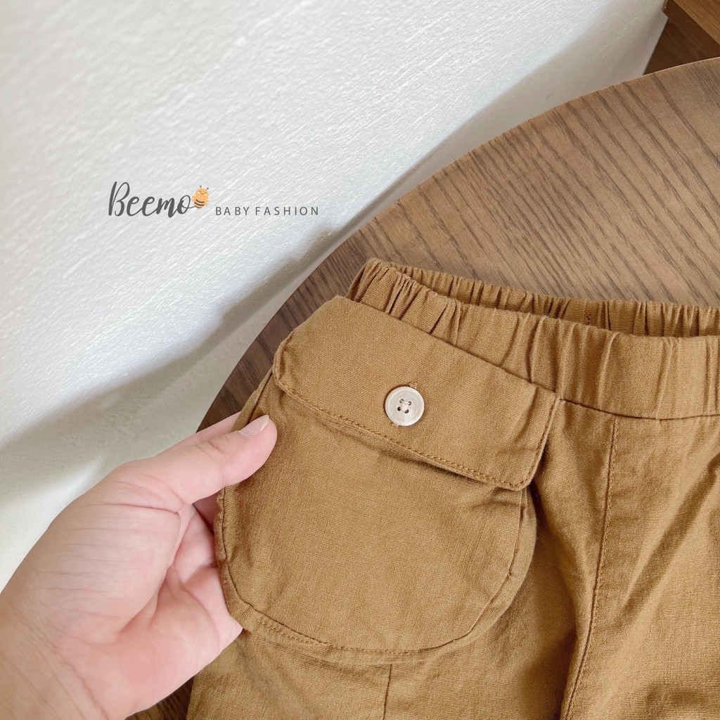 Quần kaki cho bé trai, bé gái BEEMO, thiết kế túi hộp cá tính, phong cách Hàn B183