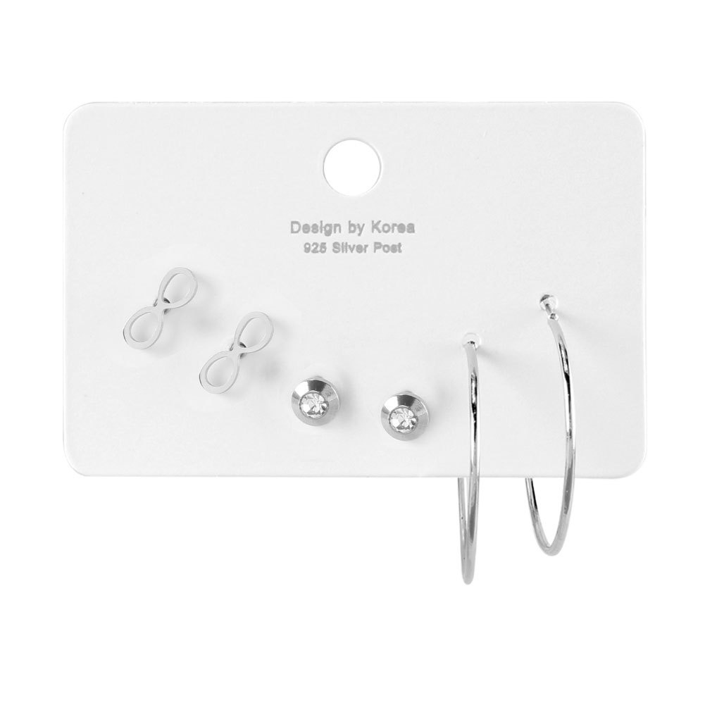 Set 6 khuyên tai hợp kim nhiều kiểu dáng xinh xắn cho nữ