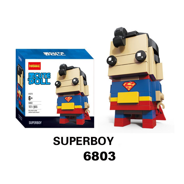 DECOOL 6801-6808 Brick Headz các siêu anh hùng - Đồ chơi Lắp ghép Mini Minifigures Batman Iron Man BrickHeadz