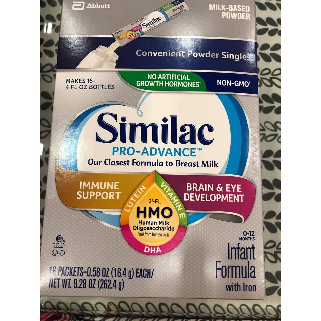 Sữa bột Similac Pro Advance HMO Non-GMO dạng thanh gói 16.4g (hàng Mỹ có bill đi air)