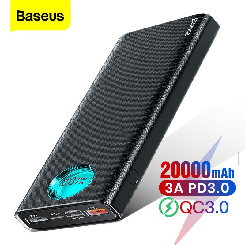 [Mã 155ELSALE giảm 7% đơn 300K] PIN SẠC DỰ PHÒNG BASEUS 20.000MAH AMBLIGHT SẠC NHANH 3.0 + PD 3.0 CHÍNH HÃNG HÀNG CHUẨN