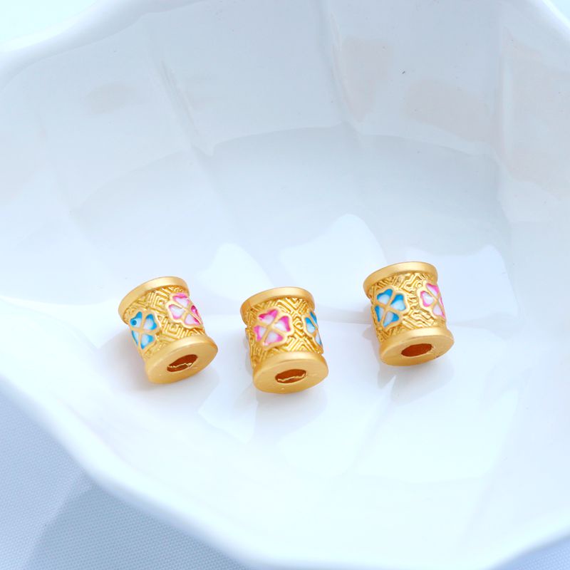 Hạt Xỏ Lỗ Đồng 18k Màu Vàng Kim 9mm Dùng Làm Trang Sức diy