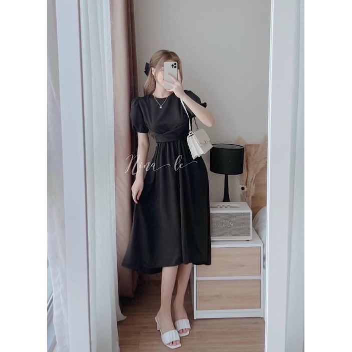Váy đầm nữ cổ tròn dáng xòe kiểu dáng trẻ trung nhã nhặn | BigBuy360 - bigbuy360.vn
