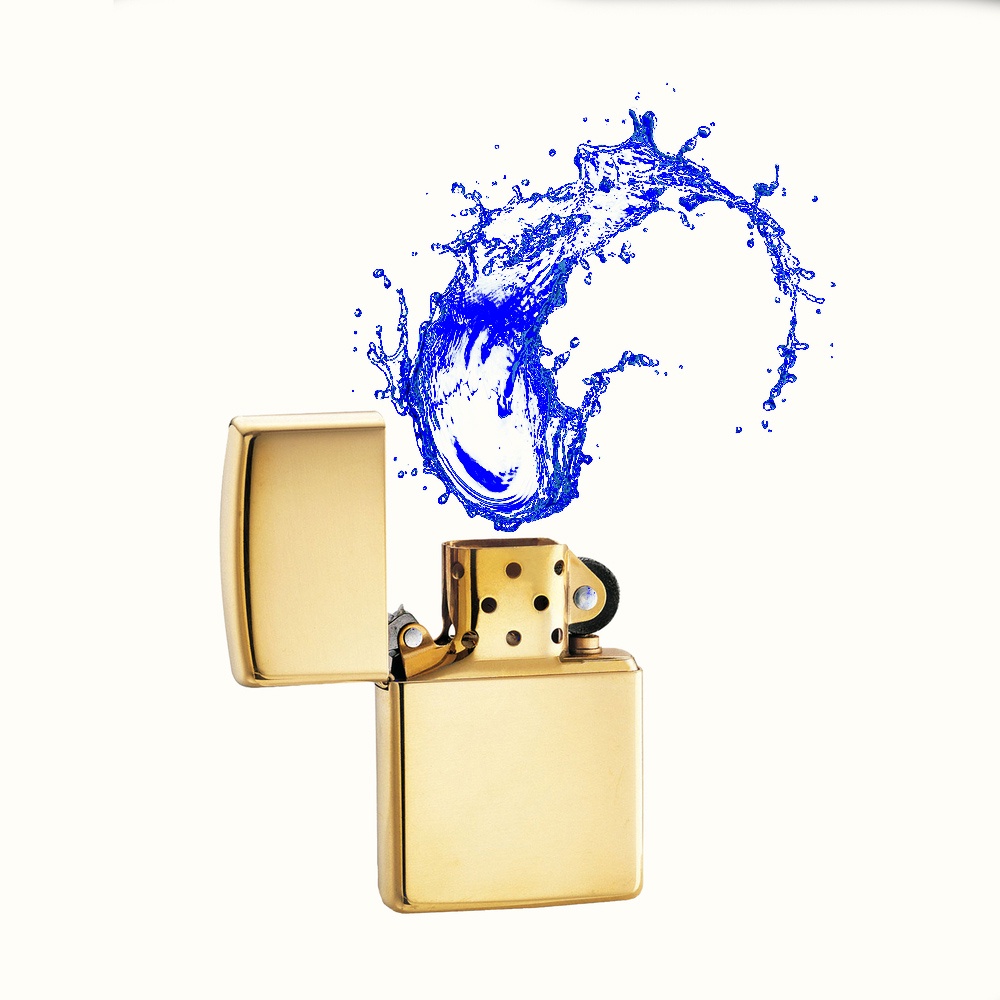 Bật zippo gold, hộp quẹt lõi vàng vỏ dày khắc 555 High Polished Brass- KenZ