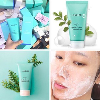 Sữa Rửa Mặt Làm Sạch Sâu Lỗ Chân Lông #Laneige Mini Pore Double Clearing Cleansing Foam
