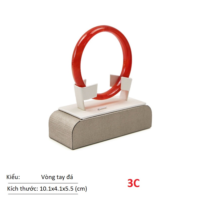 [D1CB] Phụ kiện giá gỗ bọc da sần trưng bày trang sức lai trim chụp mẫu ảnh 3D rất đẹp 18 món