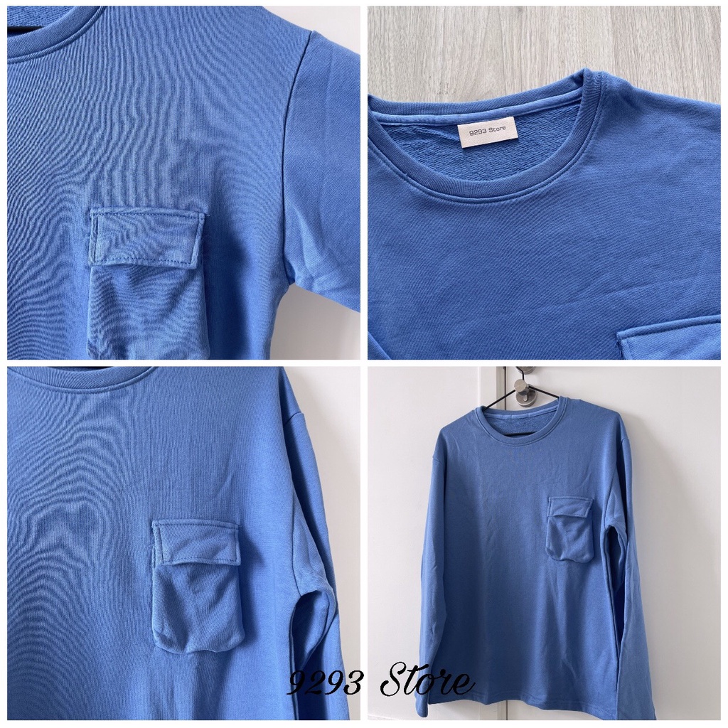 Áo Thun Tay Dài Blue Basic